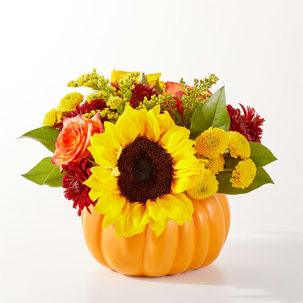 Golden Gourd Pumpkin Bouquet – Elite Flowers Of Hemet, Hemet CA