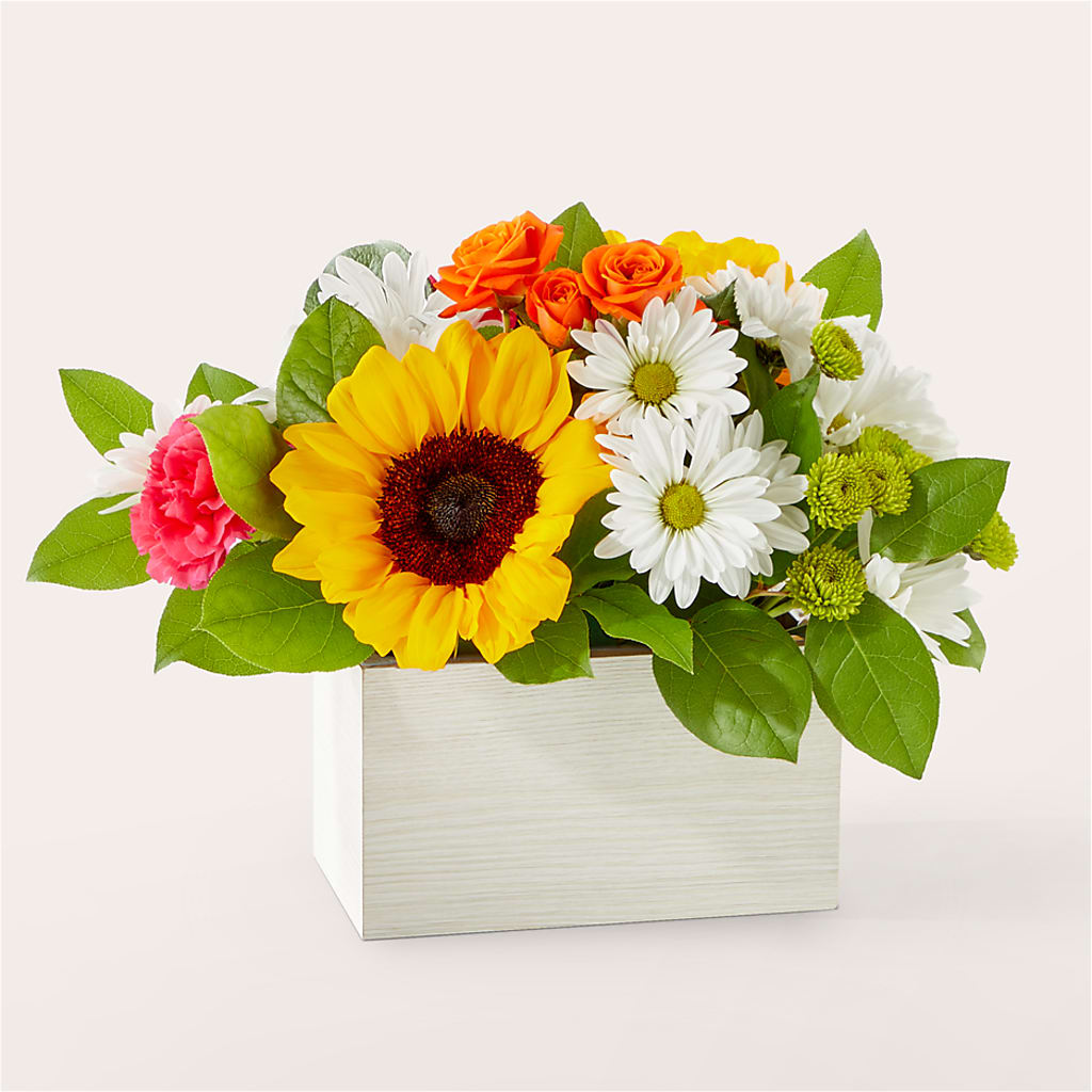 Sun-drenched Blooms Box Bouquet – Elite Flowers Of Hemet, Hemet CA