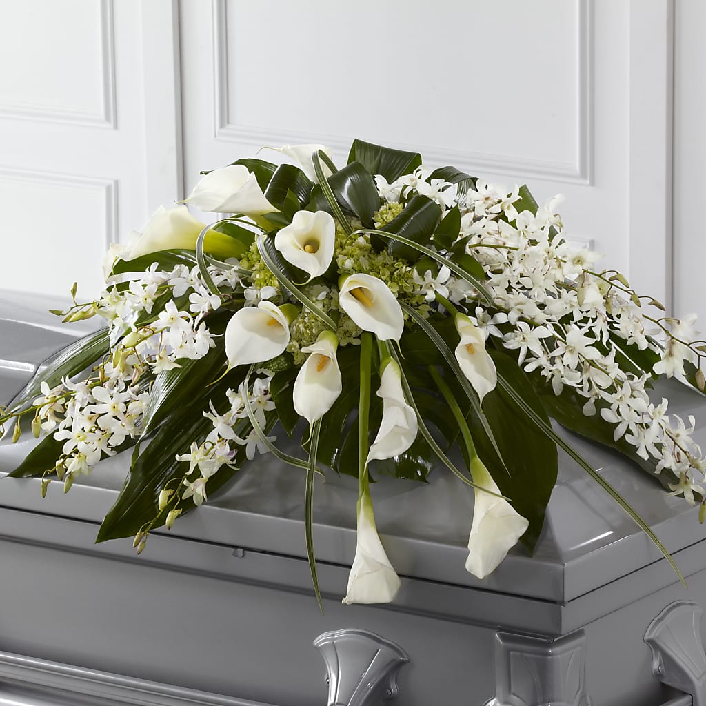Angel Wings Casket Spray – Elite Flowers Of Hemet, Hemet CA