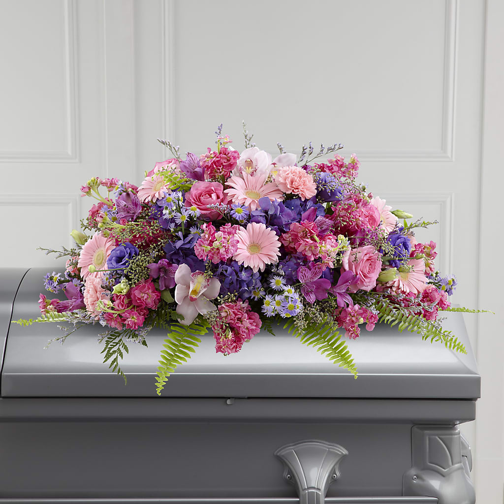 Glorious Garden Casket Spray – Elite Flowers Of Hemet, Hemet CA