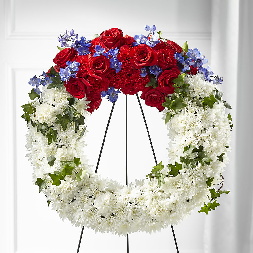 Patriotic Passion Wreath – Elite Flowers Of Hemet, Hemet CA
