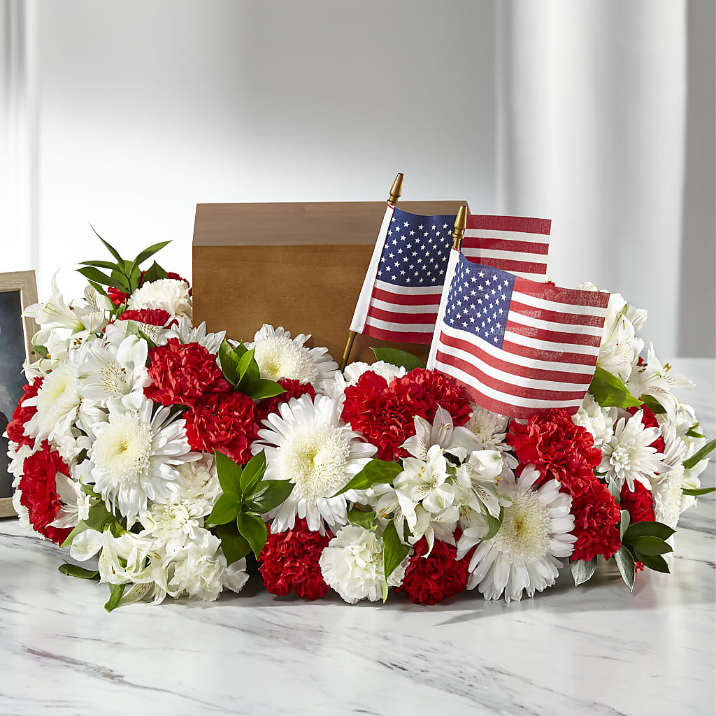 Spirit of Patriotism Cremation Adornment – Elite Flowers Of Hemet, Hemet CA