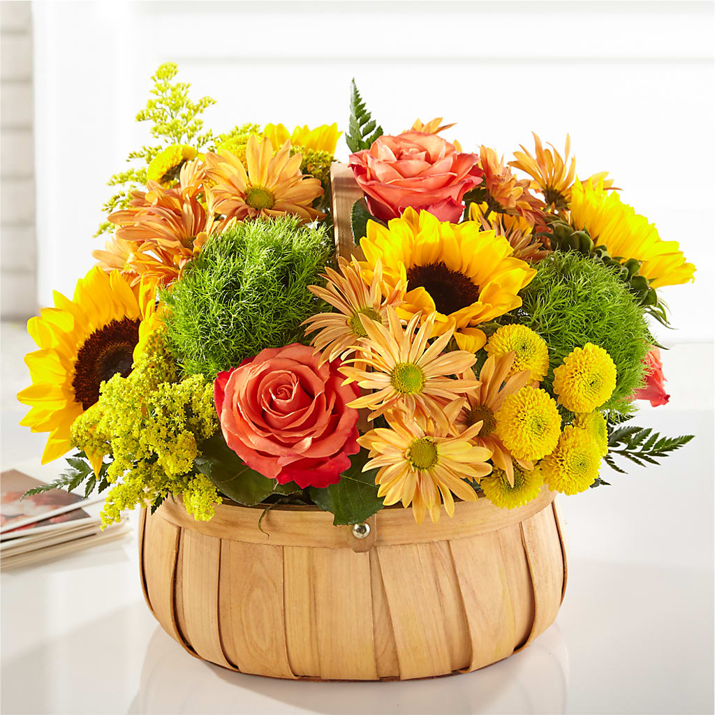 Harvest Sunflower Basket – Elite Flowers Of Hemet, Hemet CA