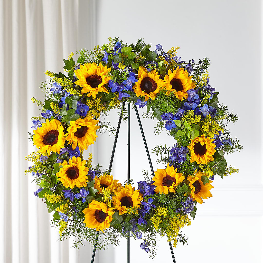 Bright Rays Wreath – Elite Flowers Of Hemet, Hemet CA