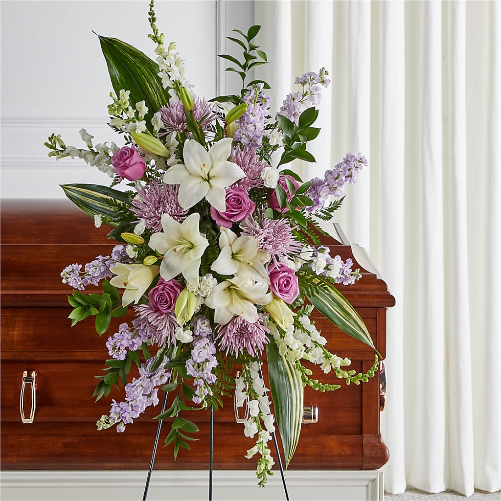 Grateful Hearts Standing Spray – Elite Flowers Of Hemet, Hemet CA