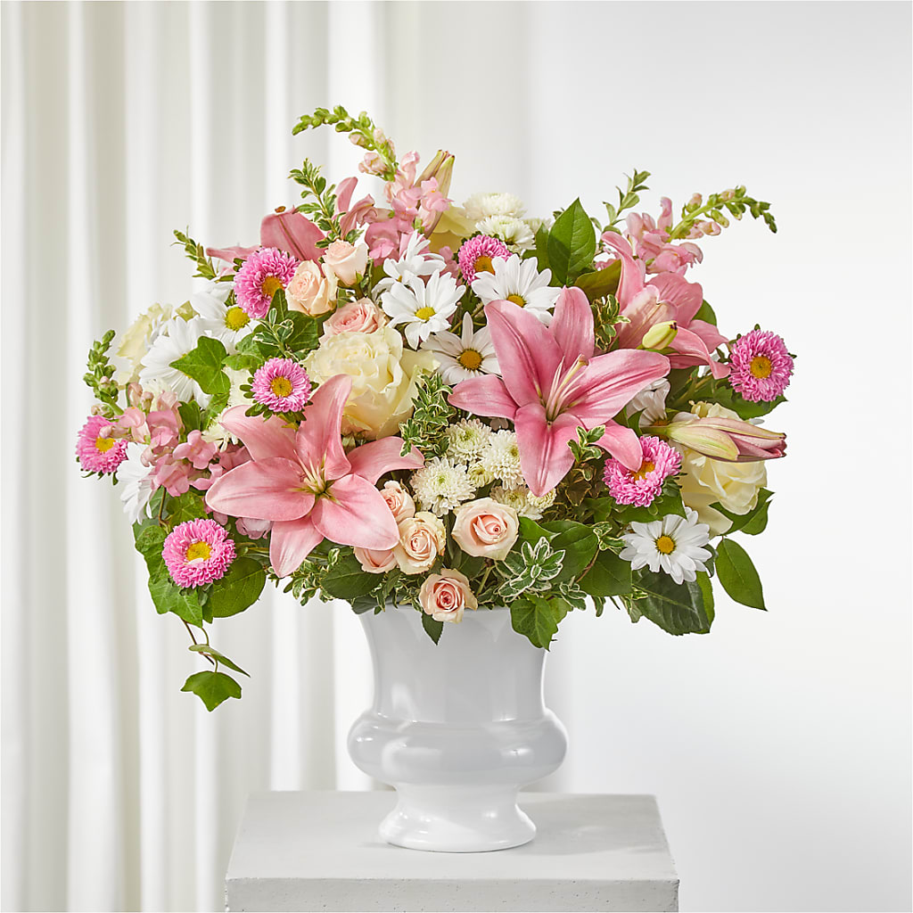 Empathetic Blooms Urn Arrangement – Elite Flowers Of Hemet, Hemet CA