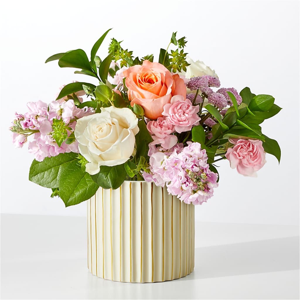 French Market Bouquet with Ivory Vase – Elite Flowers Of Hemet, Hemet CA