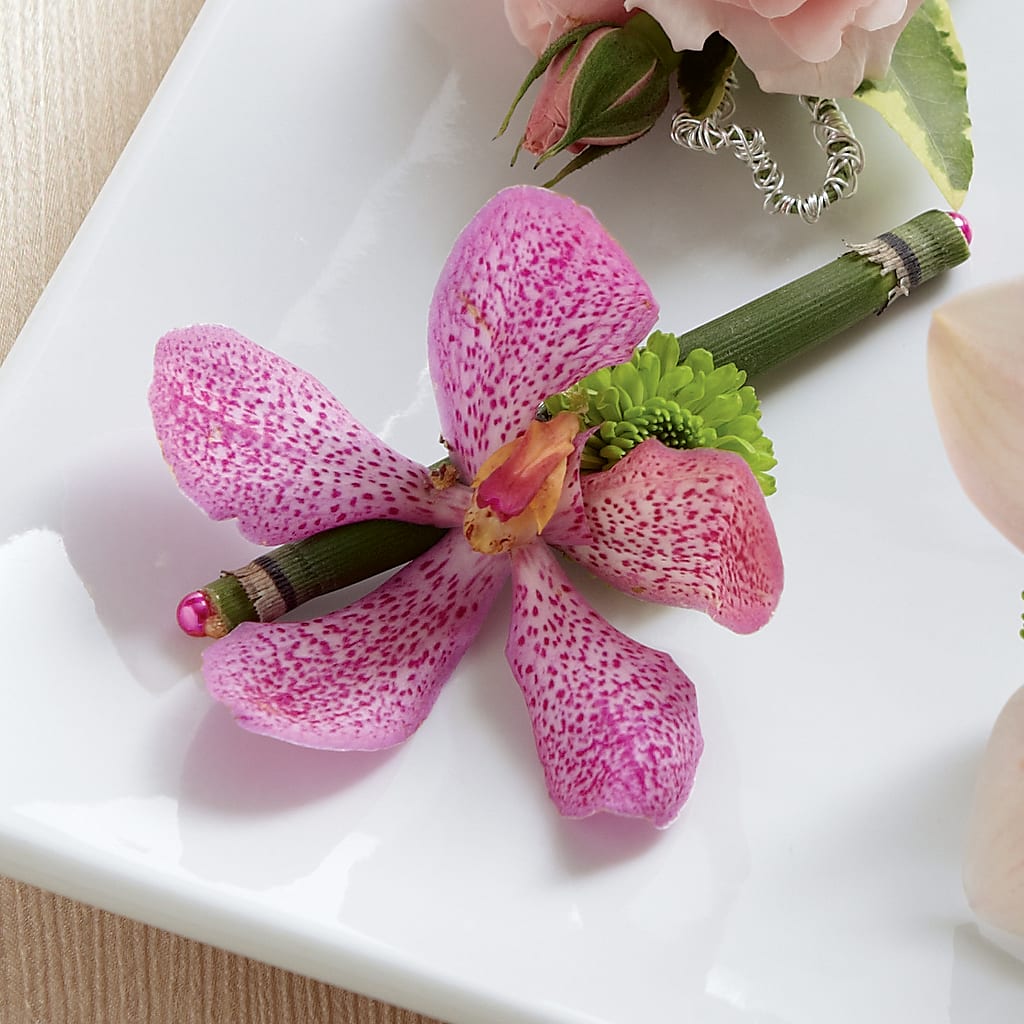 Pink Mokara Boutonniere – Elite Flowers Of Hemet, Hemet CA