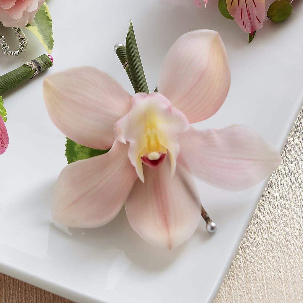Pink Cymbidium Boutonniere – Elite Flowers Of Hemet, Hemet CA