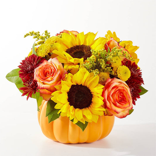 Golden Gourd Pumpkin Bouquet –  Elite Flowers Of Hemet, Hemet CA