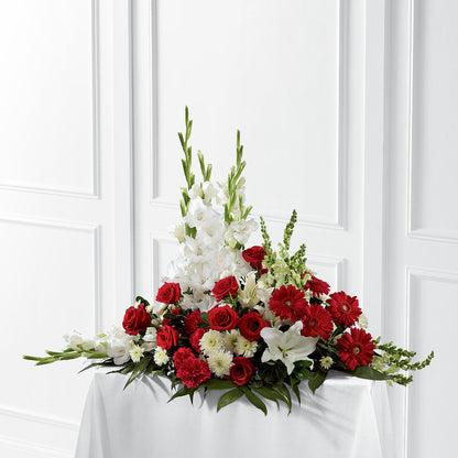 Crimson & White Arrangement –  Elite Flowers Of Hemet, Hemet CA