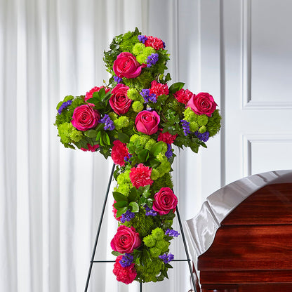 Tribute Rose Floral Cross –  Elite Flowers Of Hemet, Hemet CA