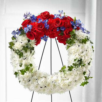 Patriotic Passion Wreath –  Elite Flowers Of Hemet, Hemet CA
