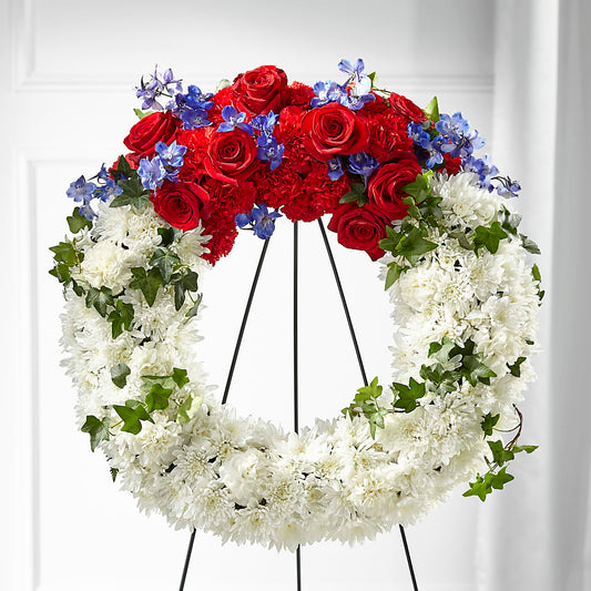Patriotic Passion Wreath –  Elite Flowers Of Hemet, Hemet CA