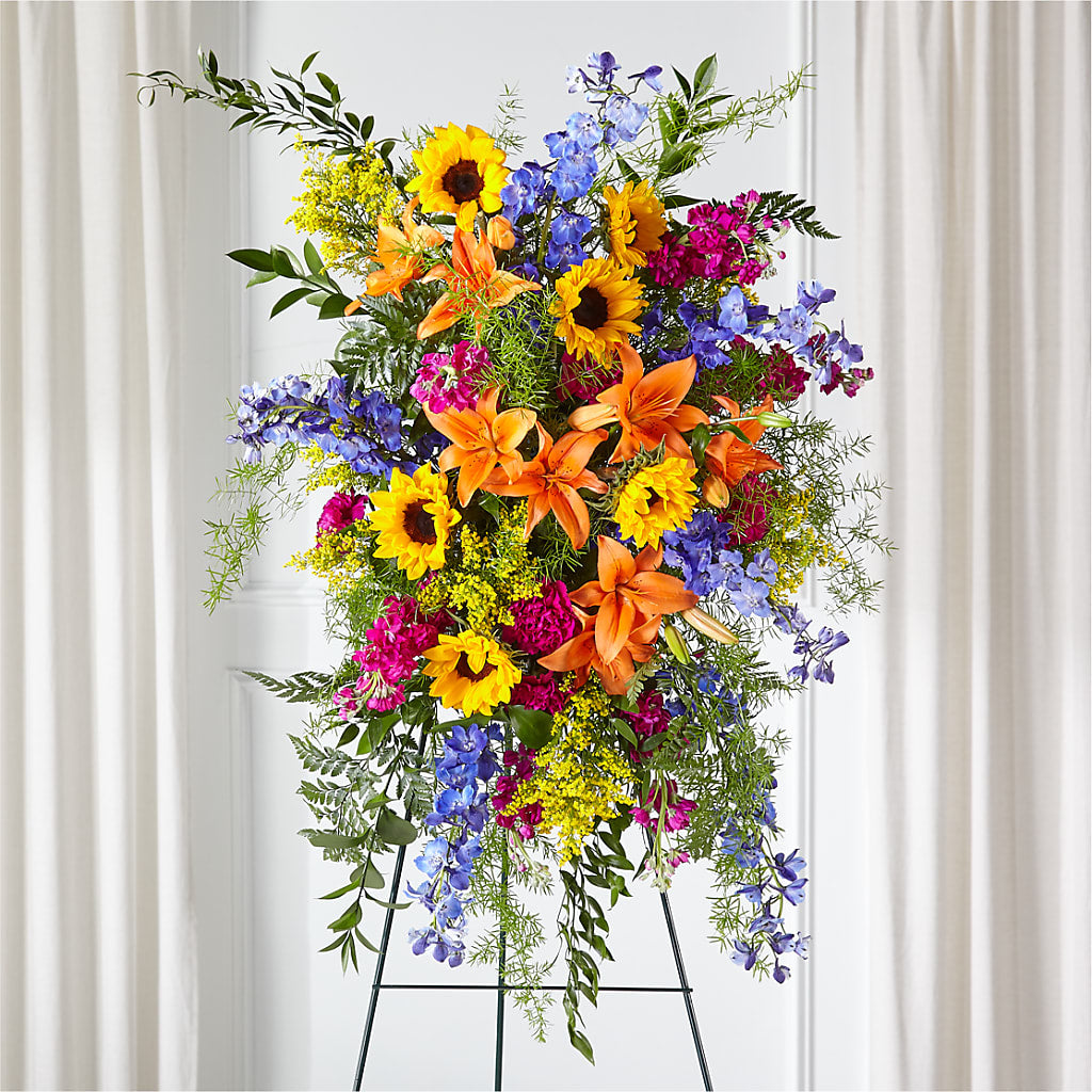 Sunlit Memories Standing Spray (Standard) –  Elite Flowers Of Hemet, Hemet CA