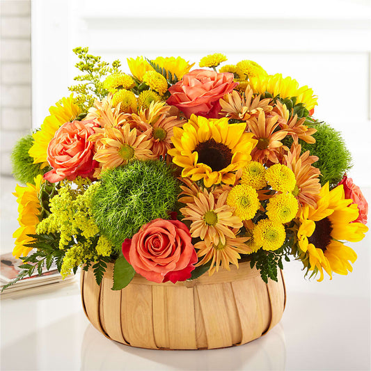 Harvest Sunflower Basket –  Elite Flowers Of Hemet, Hemet CA
