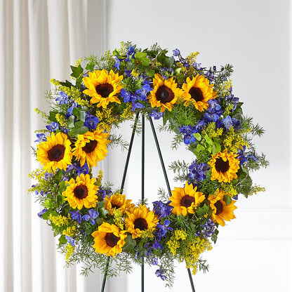 Bright Rays Wreath –  Elite Flowers Of Hemet, Hemet CA