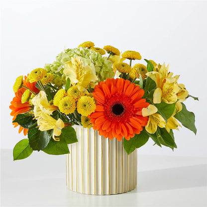 Autumn Sunshine Bouquet with Ivory Vase –  Elite Flowers Of Hemet, Hemet CA
