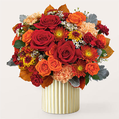 Merlot Bouquet with Ivory Vase –  Elite Flowers Of Hemet, Hemet CA