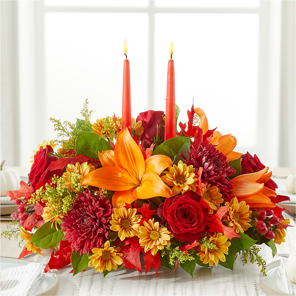Autumn's Embrace Centerpiece –  Elite Flowers Of Hemet, Hemet CA
