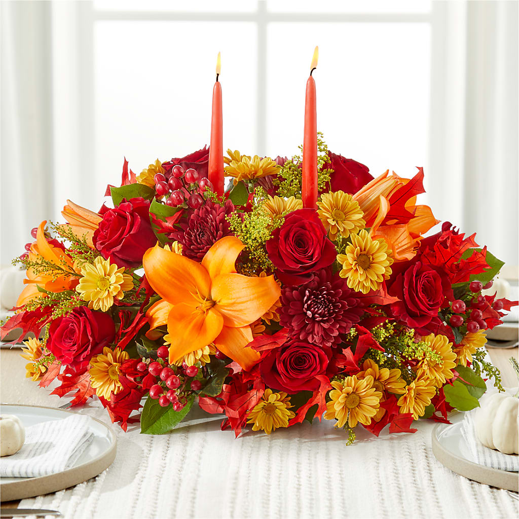 Autumn's Embrace Centerpiece –  Elite Flowers Of Hemet, Hemet CA