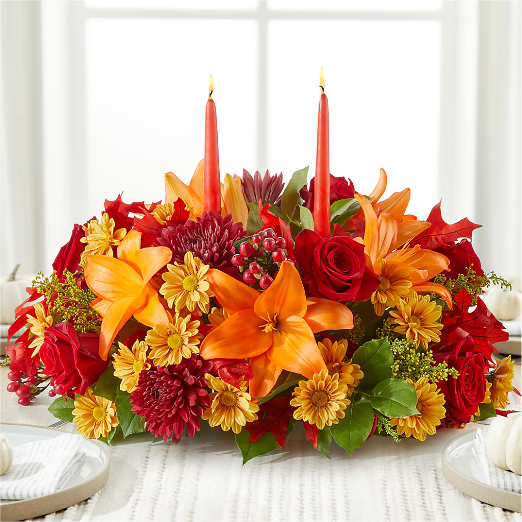 Autumn's Embrace Centerpiece –  Elite Flowers Of Hemet, Hemet CA