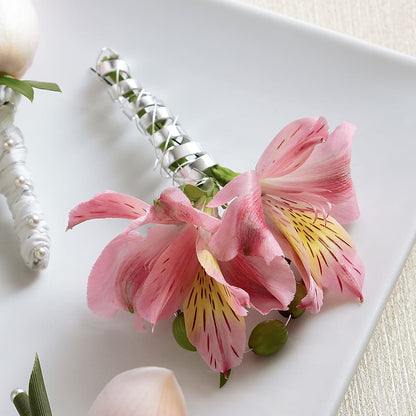 Pink Peruvian Lily Boutonniere –  Elite Flowers Of Hemet, Hemet CA