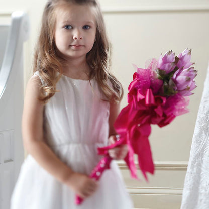 Sparkle Pink Flower Girl Bouquet –  Elite Flowers Of Hemet, Hemet CA