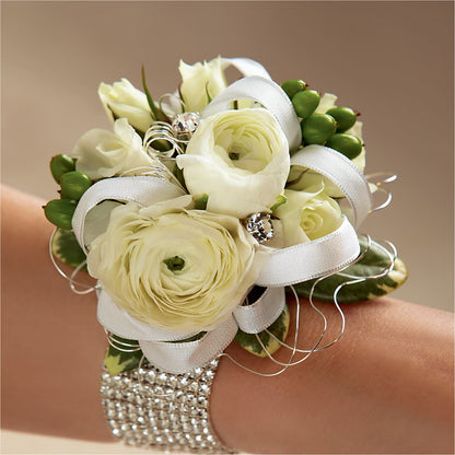 White Wedding Corsage –  Elite Flowers Of Hemet, Hemet CA