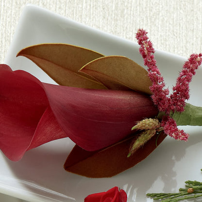 Red Calla Boutonniere –  Elite Flowers Of Hemet, Hemet CA